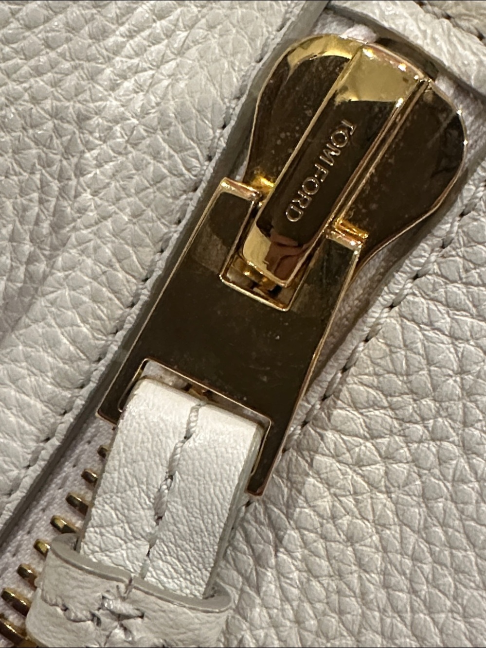 TOM FORD WHITE SEDGEWICK BAG PEBBLE LEATHER - Picture 7 of 13